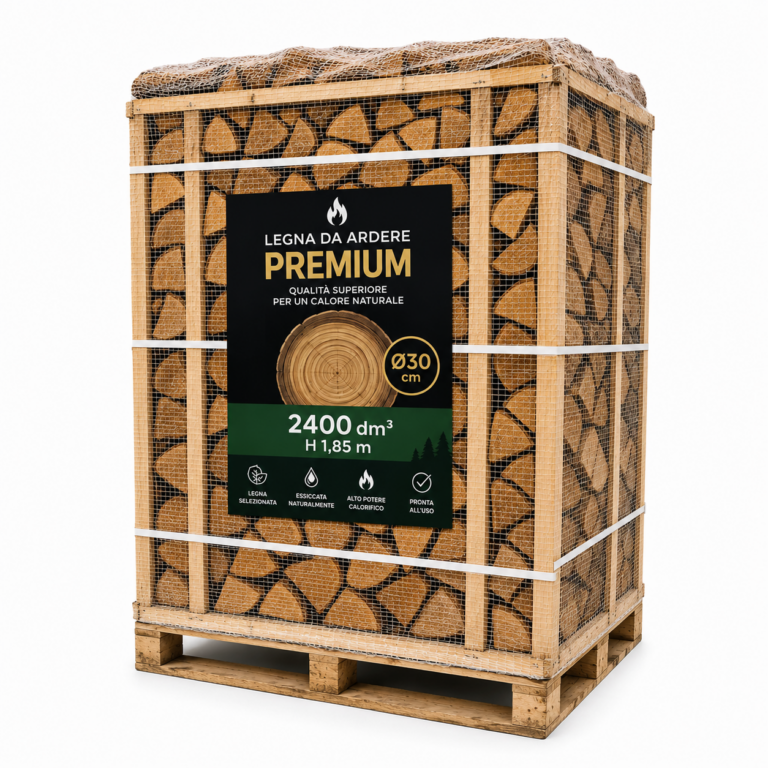 Legna da Ardere Premium in Pallet Ø30 – 2400 dm³ – H 1,85 m