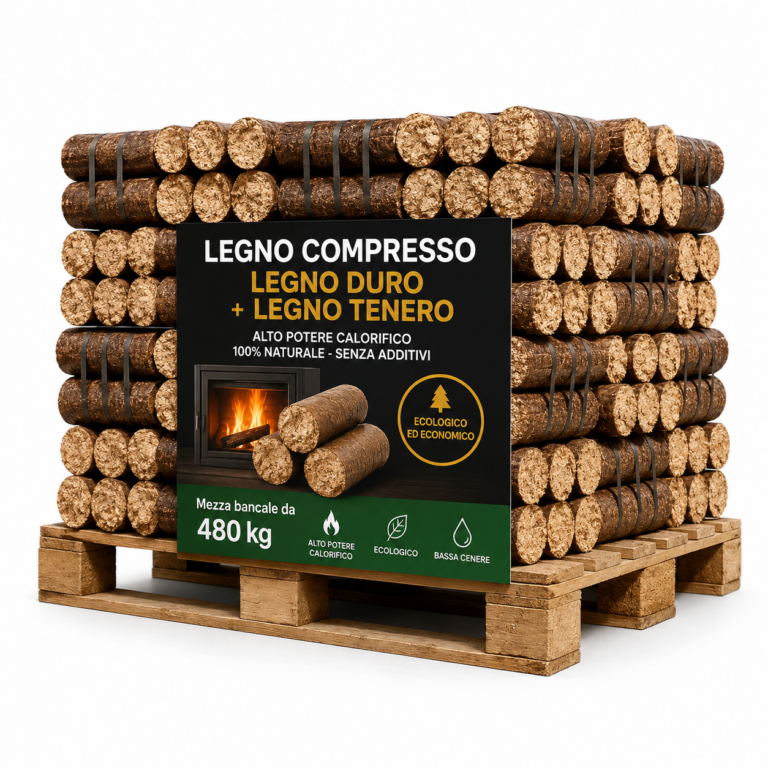 Legno compresso – Legno duro + legno tenero – Mezza bancale da 480 kg