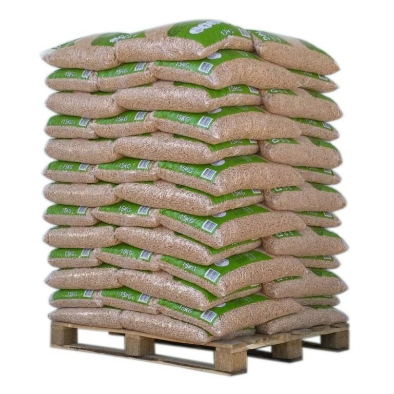 Pellet Din Pellets – Bancale con 65 sacchi da 15 kg ciascuno
