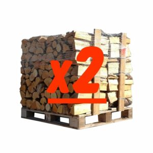 Tronchi di legna da ardere 50 cm – 2 bancali (1 Rovere bianco + 1 Faggio/Carpino)